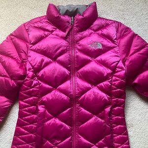 Girls Bright Pink North Face Puffer Coat